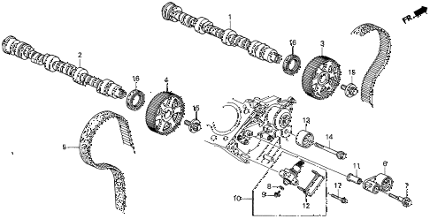 1997 CL BAS3.0 2 DOOR 4AT CAMSHAFT - TIMING BELT (2) diagram 1997 CL BAS3.0 2 DOOR 4AT CAMSHAFT - TIMING BELT (2) diagram