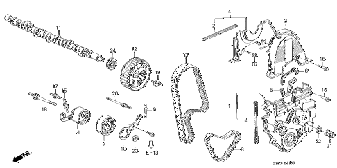 1998 CL BAS2.3 2 DOOR 4AT CAMSHAFT - TIMING BELT (3) diagram 1998 CL BAS2.3 2 DOOR 4AT CAMSHAFT - TIMING BELT (3) diagram