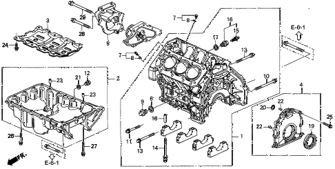 1997 CL PRE3.0 2 DOOR 4AT CYLINDER BLOCK - OIL PAN (2) diagram 1997 CL PRE3.0 2 DOOR 4AT CYLINDER BLOCK - OIL PAN (2) diagram