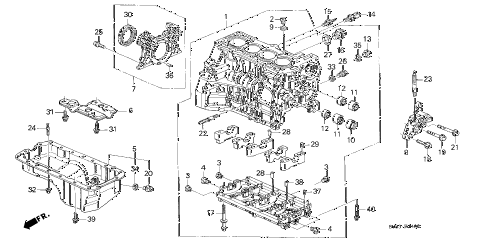 1999 CL PRE2.3 2 DOOR 5MT CYLINDER BLOCK - OIL PAN (3) diagram 1999 CL PRE2.3 2 DOOR 5MT CYLINDER BLOCK - OIL PAN (3) diagram