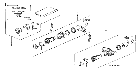 2004 RL 4 DOOR 4AT KEY CYLINDER KIT diagram 2004 RL 4 DOOR 4AT KEY CYLINDER KIT diagram