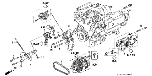 2004 RL 4 DOOR 4AT ALTERNATOR BRACKET diagram 2004 RL 4 DOOR 4AT ALTERNATOR BRACKET diagram