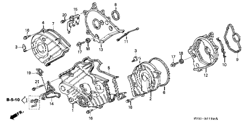 2004 RL 4 DOOR 4AT TIMING BELT COVER diagram 2004 RL 4 DOOR 4AT TIMING BELT COVER diagram