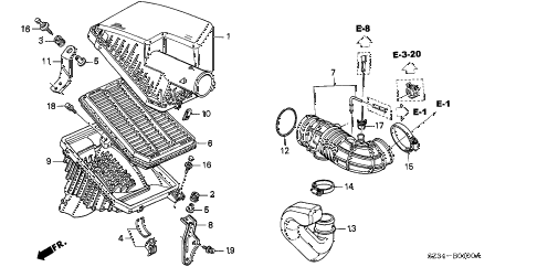 2004 RL 4 DOOR 4AT AIR CLEANER diagram 2004 RL 4 DOOR 4AT AIR CLEANER diagram
