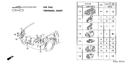 2004 RL 4 DOOR 4AT ELECTRICAL CONNECTOR (FR.) diagram 2004 RL 4 DOOR 4AT ELECTRICAL CONNECTOR (FR.) diagram