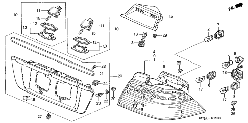 2004 RL 4 DOOR 4AT TAILLIGHT diagram 2004 RL 4 DOOR 4AT TAILLIGHT diagram