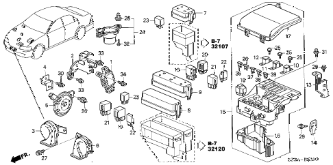 2004 RL 4 DOOR 4AT CONTROL UNIT (ENGINE ROOM) diagram 2004 RL 4 DOOR 4AT CONTROL UNIT (ENGINE ROOM) diagram