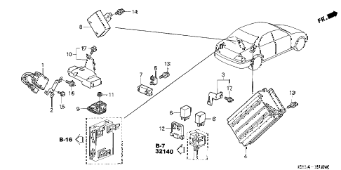 2004 RL 4 DOOR 4AT CONTROL UNIT (TRUNK) diagram 2004 RL 4 DOOR 4AT CONTROL UNIT (TRUNK) diagram