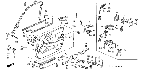 2004 RL 4 DOOR 4AT FRONT DOOR LINING diagram 2004 RL 4 DOOR 4AT FRONT DOOR LINING diagram