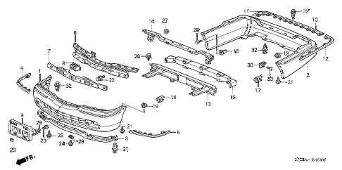 2004 RL 4 DOOR 4AT BUMPERS diagram 2004 RL 4 DOOR 4AT BUMPERS diagram