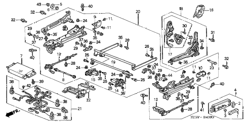 2004 RL 4 DOOR 4AT FRONT SEAT COMPONENTS (L.) diagram 2004 RL 4 DOOR 4AT FRONT SEAT COMPONENTS (L.) diagram