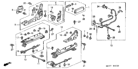 2004 RL 4 DOOR 4AT FRONT SEAT COMPONENTS (R.) diagram 2004 RL 4 DOOR 4AT FRONT SEAT COMPONENTS (R.) diagram