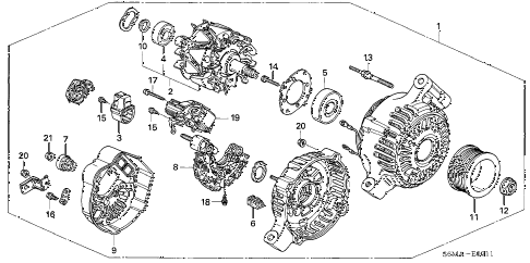 2006 RSX TYPE-S 3 DOOR 6MT ALTERNATOR (DENSO) (TYPE-S) diagram 2006 RSX TYPE-S 3 DOOR 6MT ALTERNATOR (DENSO) (TYPE-S) diagram