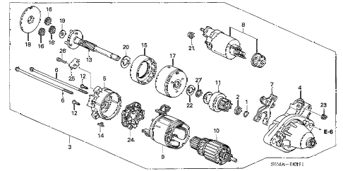 2006 RSX TYPE-S 3 DOOR 6MT STARTER MOTOR (DENSO) (TYPE-S) diagram 2006 RSX TYPE-S 3 DOOR 6MT STARTER MOTOR (DENSO) (TYPE-S) diagram