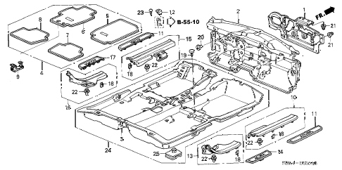 2005 TSX 4 DOOR 6MT FLOOR MAT diagram 2005 TSX 4 DOOR 6MT FLOOR MAT diagram