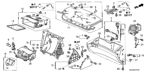 2004 TSX 4 DOOR 6MT INSTRUMENT PANEL GARNISH (PASSENGER SIDE) diagram 2004 TSX 4 DOOR 6MT INSTRUMENT PANEL GARNISH (PASSENGER SIDE) diagram