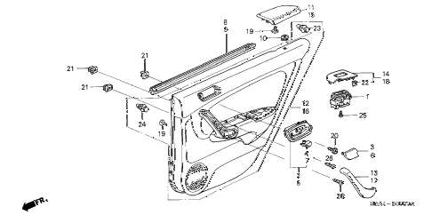 2004 TSX 4 DOOR 5AT REAR DOOR LINING diagram 2004 TSX 4 DOOR 5AT REAR DOOR LINING diagram