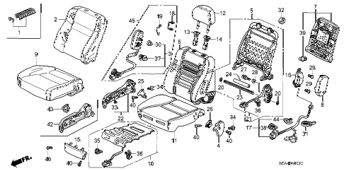 2007 TSX 4 DOOR 6MT FRONT SEAT (R.) (2) diagram 2007 TSX 4 DOOR 6MT FRONT SEAT (R.) (2) diagram