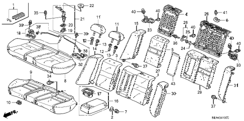 2004 TSX 4 DOOR 6MT REAR SEAT diagram 2004 TSX 4 DOOR 6MT REAR SEAT diagram