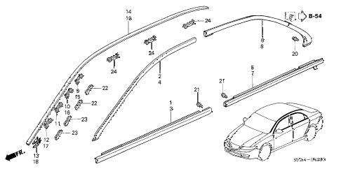 2005 TSX 4 DOOR 5AT MOLDING diagram 2005 TSX 4 DOOR 5AT MOLDING diagram