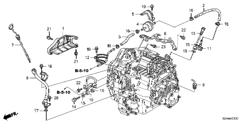 2008 TSX 4 DOOR 5AT AT OIL LEVEL GAUGE - ATF PIPE diagram 2008 TSX 4 DOOR 5AT AT OIL LEVEL GAUGE - ATF PIPE diagram