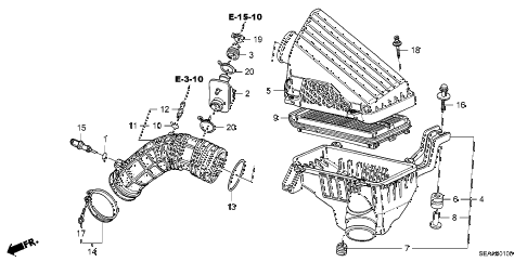 2008 TSX 4 DOOR 6MT AIR CLEANER diagram 2008 TSX 4 DOOR 6MT AIR CLEANER diagram