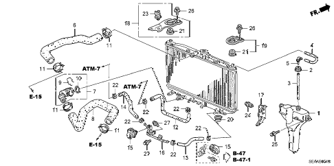 2008 TSX 4 DOOR 6MT RADIATOR HOSE - RESERVE TANK diagram 2008 TSX 4 DOOR 6MT RADIATOR HOSE - RESERVE TANK diagram