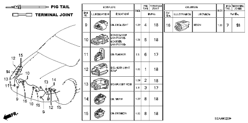 2008 TSX 4 DOOR 5AT ELECTRICAL CONNECTOR (FR.) diagram 2008 TSX 4 DOOR 5AT ELECTRICAL CONNECTOR (FR.) diagram