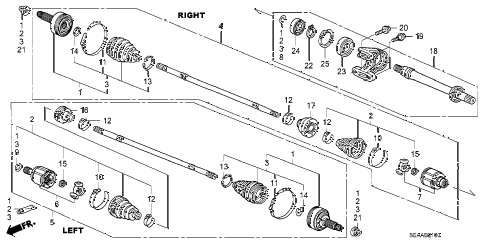 2008 TSX 4 DOOR 5AT DRIVESHAFT - HALF SHAFT diagram 2008 TSX 4 DOOR 5AT DRIVESHAFT - HALF SHAFT diagram