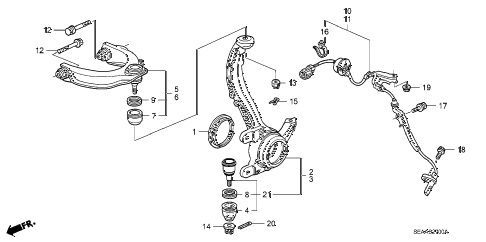 2008 TSX 4 DOOR 5AT FRONT KNUCKLE - UPPER ARM diagram 2008 TSX 4 DOOR 5AT FRONT KNUCKLE - UPPER ARM diagram