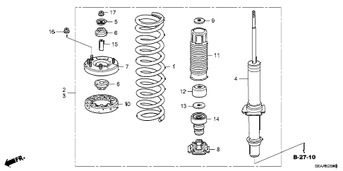 2008 TSX 4 DOOR 6MT FRONT SHOCK ABSORBER diagram 2008 TSX 4 DOOR 6MT FRONT SHOCK ABSORBER diagram