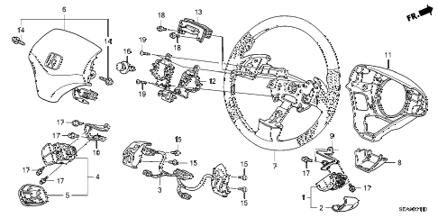 2008 TSX 4 DOOR 5AT STEERING WHEEL (SRS) diagram 2008 TSX 4 DOOR 5AT STEERING WHEEL (SRS) diagram