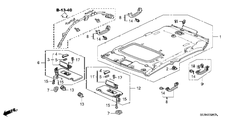 2008 TSX 4 DOOR 5AT ROOF LINING diagram 2008 TSX 4 DOOR 5AT ROOF LINING diagram