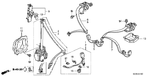 2008 TSX 4 DOOR 5AT SEAT BELTS diagram 2008 TSX 4 DOOR 5AT SEAT BELTS diagram