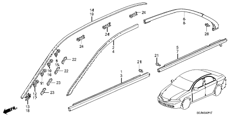 2008 TSX 4 DOOR 5AT MOLDING diagram 2008 TSX 4 DOOR 5AT MOLDING diagram
