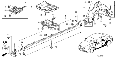 2008 TSX 4 DOOR 6MT SIDE SILL GARNISH diagram 2008 TSX 4 DOOR 6MT SIDE SILL GARNISH diagram