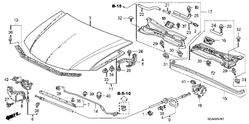 2008 TSX 4 DOOR 5AT ENGINE HOOD diagram 2008 TSX 4 DOOR 5AT ENGINE HOOD diagram