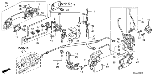 2008 TSX 4 DOOR 6MT FRONT DOOR LOCKS - OUTER HANDLE diagram 2008 TSX 4 DOOR 6MT FRONT DOOR LOCKS - OUTER HANDLE diagram