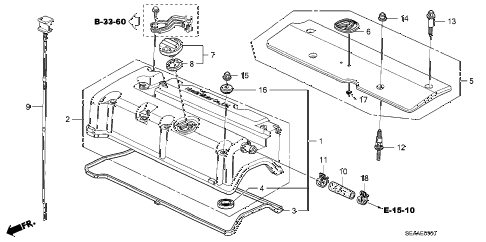 2008 TSX 4 DOOR 6MT CYLINDER HEAD COVER diagram 2008 TSX 4 DOOR 6MT CYLINDER HEAD COVER diagram