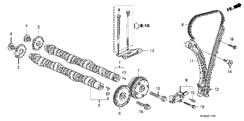 2008 TSX 4 DOOR 6MT CAMSHAFT - CAM CHAIN diagram 2008 TSX 4 DOOR 6MT CAMSHAFT - CAM CHAIN diagram