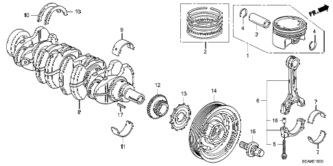 2008 TSX 4 DOOR 6MT CRANKSHAFT - PISTON diagram 2008 TSX 4 DOOR 6MT CRANKSHAFT - PISTON diagram