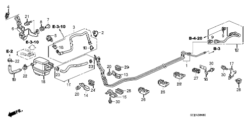 2008 TL TYPE-S 4 DOOR 6MT FUEL PIPE diagram 2008 TL TYPE-S 4 DOOR 6MT FUEL PIPE diagram