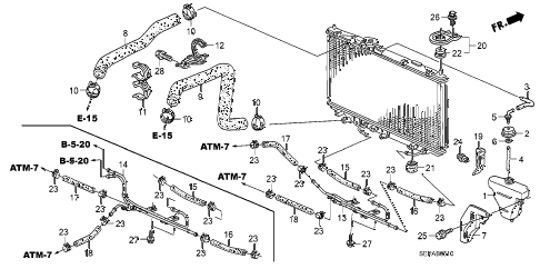 2008 TL TYPE-S 4 DOOR 6MT RADIATOR HOSE - RESERVE TANK diagram 2008 TL TYPE-S 4 DOOR 6MT RADIATOR HOSE - RESERVE TANK diagram