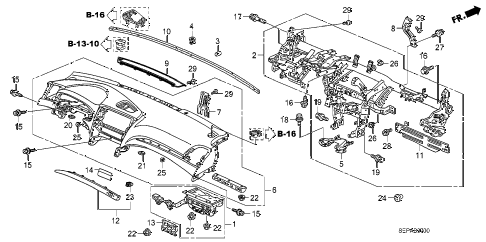 2008 TL TYPE-S 4 DOOR 6MT INSTRUMENT PANEL diagram 2008 TL TYPE-S 4 DOOR 6MT INSTRUMENT PANEL diagram