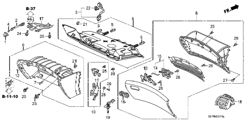 2008 TL TYPE-S 4 DOOR 5AT INSTRUMENT PANEL GARNISH (PASSENGER SIDE) diagram 2008 TL TYPE-S 4 DOOR 5AT INSTRUMENT PANEL GARNISH (PASSENGER SIDE) diagram