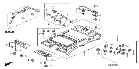 2008 TL TYPE-S 4 DOOR 5AT ROOF LINING diagram 2008 TL TYPE-S 4 DOOR 5AT ROOF LINING diagram