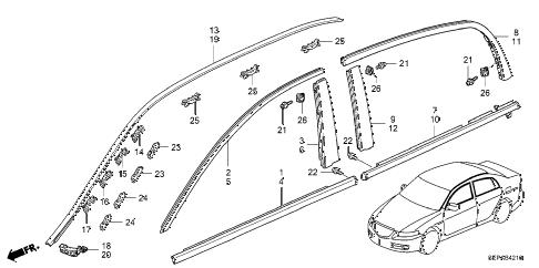 2008 TL TYPE-S 4 DOOR 6MT MOLDING diagram 2008 TL TYPE-S 4 DOOR 6MT MOLDING diagram