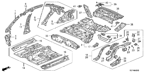 2008 TL TYPE-S 4 DOOR 5AT FLOOR - INNER PANEL diagram 2008 TL TYPE-S 4 DOOR 5AT FLOOR - INNER PANEL diagram
