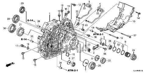 2012 RL-H 4 DOOR 6AT AT TORQUE CONVERTER CASE (6AT) diagram 2012 RL-H 4 DOOR 6AT AT TORQUE CONVERTER CASE (6AT) diagram