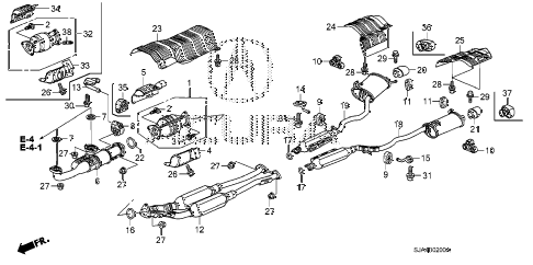 2010 RL 4 DOOR 5AT EXHAUST PIPE - MUFFLER diagram 2010 RL 4 DOOR 5AT EXHAUST PIPE - MUFFLER diagram